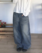 [MADE] Rabat Hem Snap Wide Denim Pants