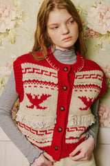 Monet Jacquard Vest [Red]