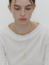 26SS★ [Premium Plating] Volume Square AB TAG Necklace