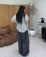 Tay striped crop shirt