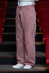 DYED ZIP CARGO PANTS / DARK PINK