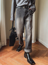 Baski Teen Washed Semi-Banding Denim Pants
