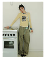 UnsocialNight2025 Autumn New Products Copper Hot Diamond Machete Casual Elastic Waist Mopping Trousers Women