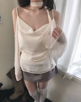 romang drape cut off-shoulder bl tie set