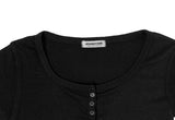 26SS★ [MADE/more BASIC] Cover Round Button Slim Short Sleeve T-shirt