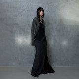 DOUBLE WAIST MAXI SKIRT
