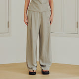 Linen Wide Pants (BEIGE)