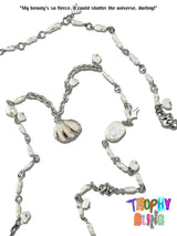 Natural pearl and shell waist chain