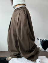 TWO PINTUCK WODE SLACKS LONG PANTS 🩶🖤🤎3COLOLR