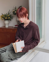 Finrun Fingerhole Henley Neck Long Sleeve