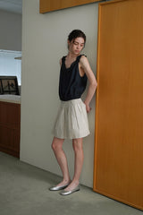 Stripe flare skirt_ivory