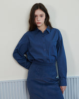 ロゴポプリンシャツ [NAVY]