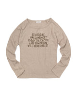 Yesterday ワッフル長袖（ベージュ） WOMENS