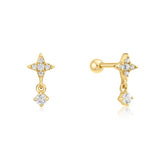 gold star drop barbell single piercing E070-12G