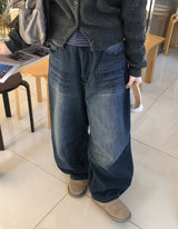 ハイソンバルーンワイドブラッシュデニムパンツ