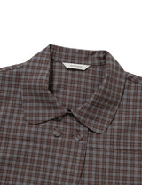 CHECKERED DOUBLE BLOUSE(BROWN)