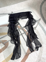 1461. Frill ruffle long chiffon layered cover sk (2color)