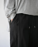 DRW D-RING ONE TUCK BALLOON PANTS BK 