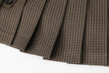 Button pleats skirt - brown