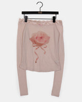 Chev Rose Lace Off-Shoulder Long Sleeve T-shirt