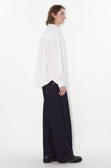 Relaxed and casual lapel and stand-up collar shirt