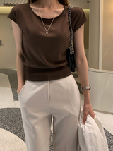 Aday Cap Sleeve Sleeve Knit Sleeveless Top / 5 Colors