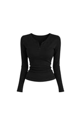 [Best!] Button ribbed t-shirt