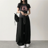 リーミングウエストバンディングカラステッチハドルチャランデニムワイドパンツ