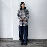 Seamed Washed Wide-Leg Trousers