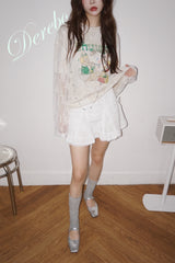 white bow A-line mini skirt