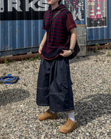 Broad Stripe Knit Hoodie Vest