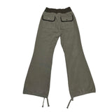 Khaki low boots cut pants