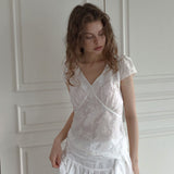 Jacquard floral blouse 