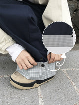 チェックボタンロールアップワイドパンツ (2c)
