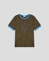 (UNISEX)カッティングスター ダブルスリーブTシャツ
