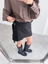 レイヤーバックルスカートパンツ (2color)