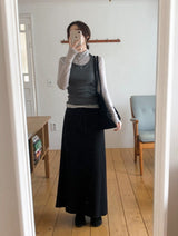 Strap Halter Neck Warm Shirring Sleeveless (2color)