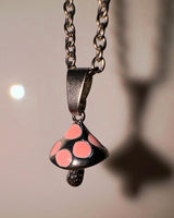 Tiny mushroom necklace
