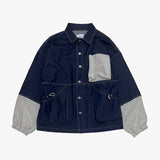 reverse Terry Pocket Denim Jacket_blue