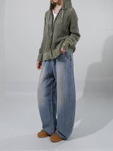 (UNISEX) ツイストストライプデニムパンツ