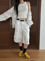 [Unisex] マルチカーゴバミューダパンツ(4color)