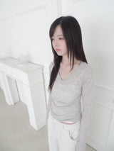 sheer v-neck tee (4c)