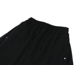 damage cutting bermuda pants (black)