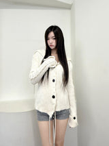 1536. Ribbon point sera knit cardi (3color)