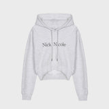 NICOLE LOGO CROP HOODY_MELANGE