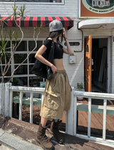 フォールドポケットピグメントカーゴバミューダパンツ