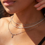 [Worn by Jung Yonghwa] Sparkle Drop Chunky 925 Silver Necklace N041-02H-W