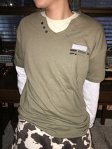 ヴィンテージ Vネック ショートスリーブ Tシャツ (3c)