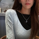 [MADE]Black heart Necklace