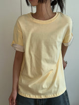Fake Layered Arm Snap Oversized T-Shirt 6color
